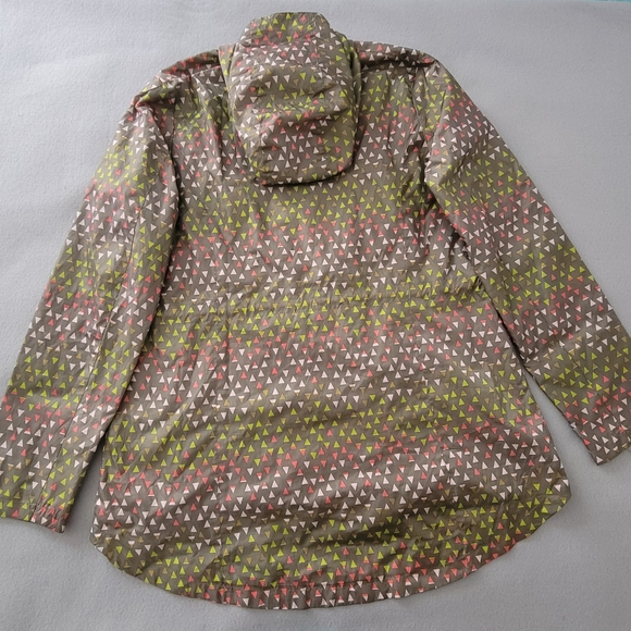 MOSSIMO SUPPLY CO Zip Up Multicolor Print Hooded Windbreaker Jacket Women's L - Picture 2 of 11